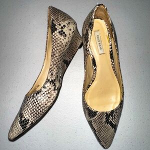 Cole Haan Snakeskin leather wedge pointed toe heels 5.5 office
